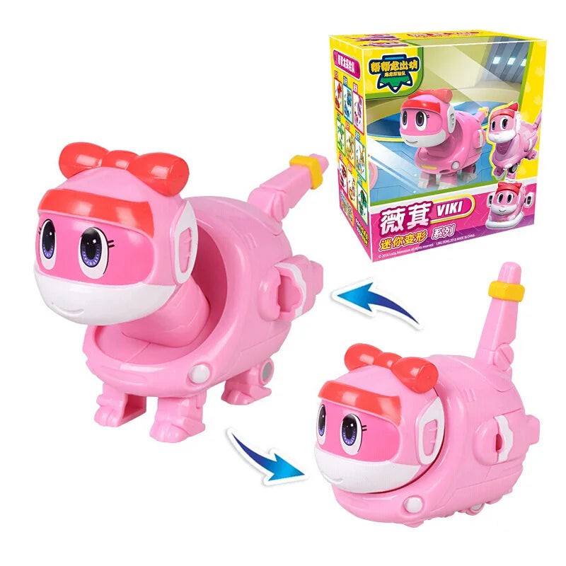 Min Gogo Dino ABS déformation voiture/avion figurines REX/PING/VIKI/TOMO Transformation dinosaure jouets pour enfants cadeau