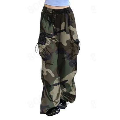 Pantalon de survêtement camsalomon pour femme, streetwear, harajuku, proximité wstring, taille élastique, sarouel, hip hop, parachute, pantalon de jogging baggy Y2k