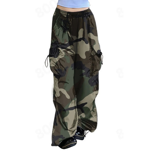 Pantalon de survêtement camsalomon pour femme, streetwear, harajuku, proximité wstring, taille élastique, sarouel, hip hop, parachute, pantalon de jogging baggy Y2k