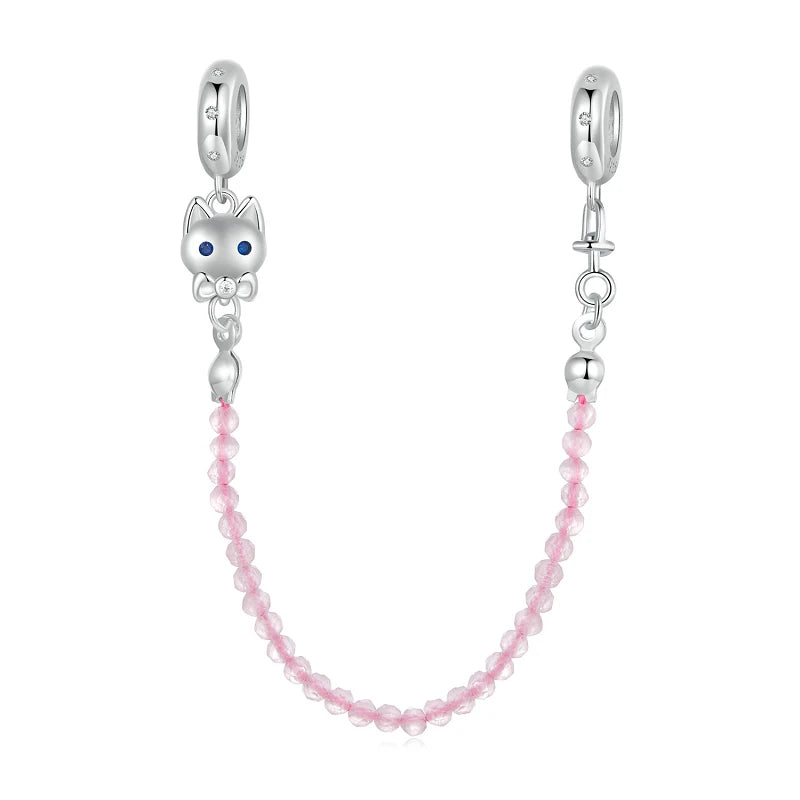 Meilleure vente 100% argent Sterling 925 la clé de coeur silicone sécurité chaîne breloque Wostu Original perles Bracelet bijoux CQC606