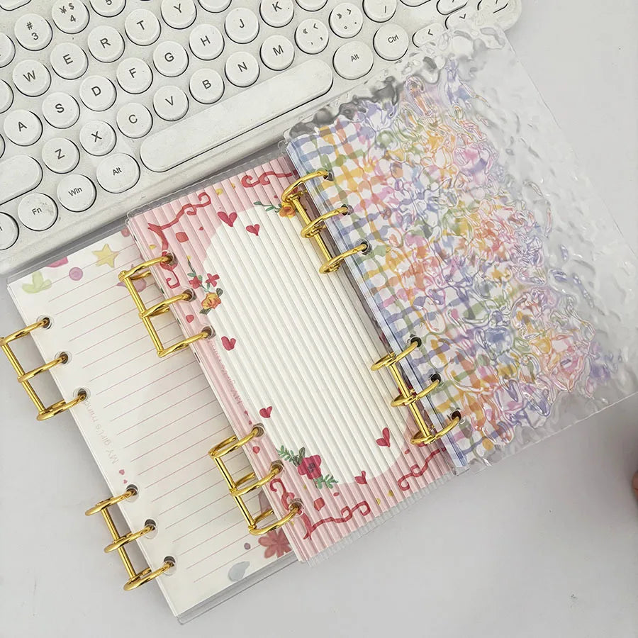 A6 eau ondulation ligne épaisse acrylique feuilles mobiles classeur couverture bricolage