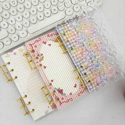 A6 eau ondulation ligne épaisse acrylique feuilles mobiles classeur couverture bricolage