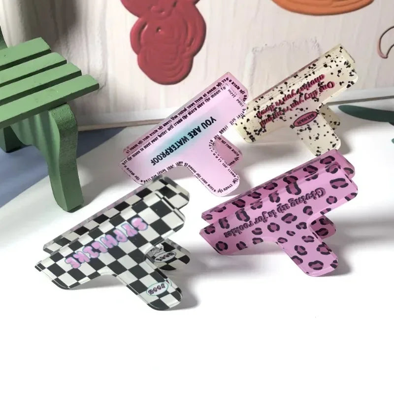 Pince à reliure en acrylique de dessin animé rétro, pince à ressort, stockage de photos, mémo de papier de test, tendance américaine, fille mignonne, accessoires de bureau