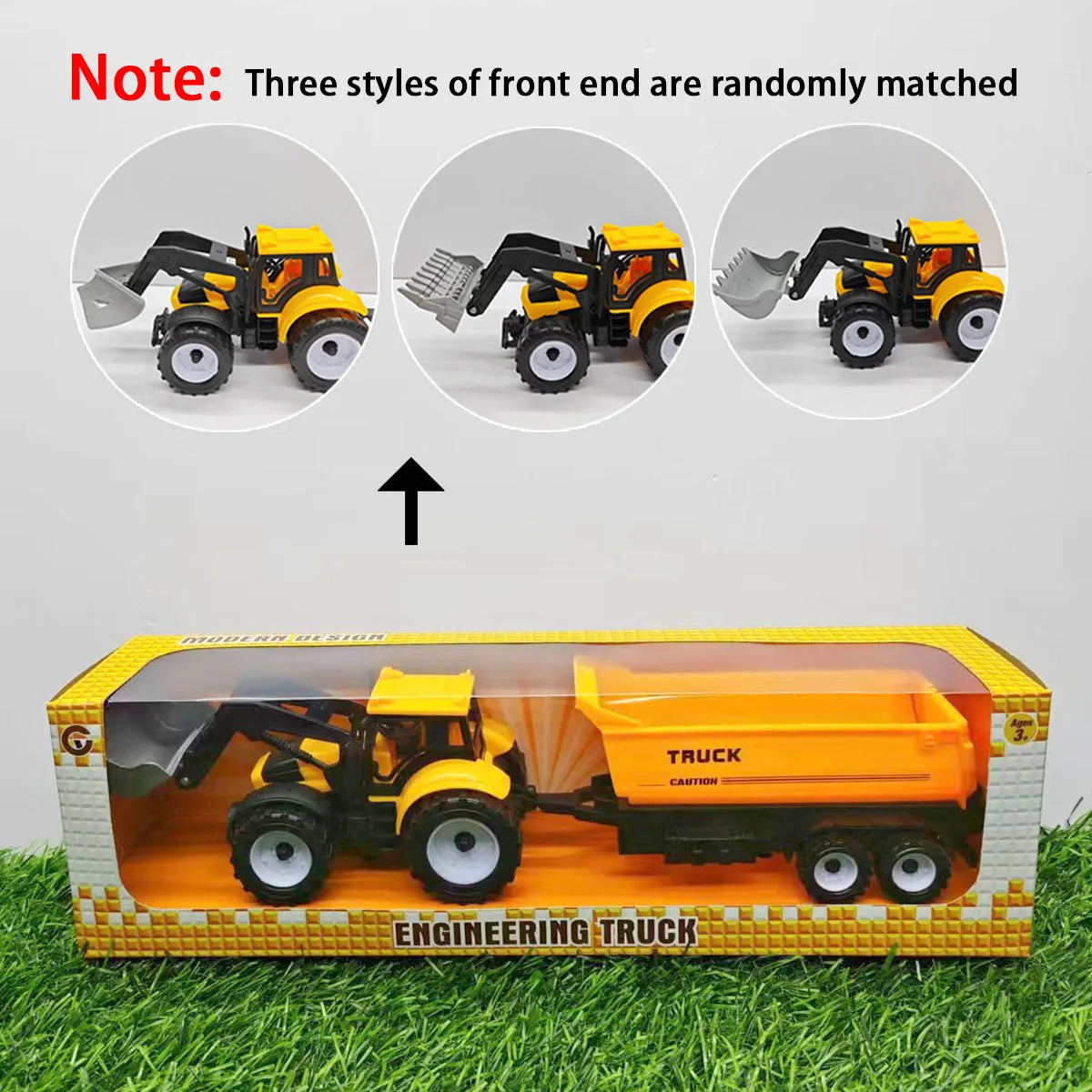 Grand véhicule d'ingénierie pour enfants, tracteur jouet, fonction d'inertie, tracteur avec fermier betta, voiture en bois, réservoir d'huile, voiture en boîte, cadeau pour garçon