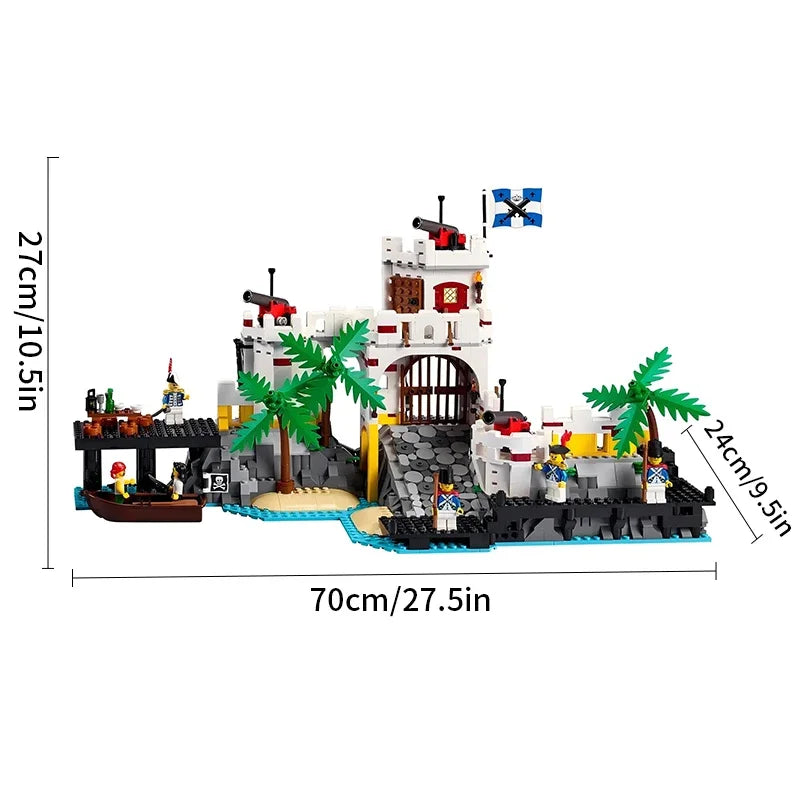 Décennie s de construction modulaires de la série Pirates médiévaux, briques de bricolage, réfrigérant Eldorado, baie de Barracuda, cadeaux jouets, 7,5, 2509 pièces, 10320