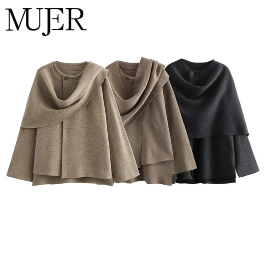 MUJER manteaux d'hiver pour femmes écharpe asymétrique