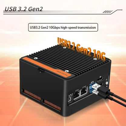 Mini PC Intel 3 Nlix N305 N150 N100 DDR5 2.5 2xUSv1.2 2xHDMI2.0, 4xM.2 NVMe Slot, Pare-feu, Ordinateur NAS de poche 2xi226 V 4800G, Nouveau
