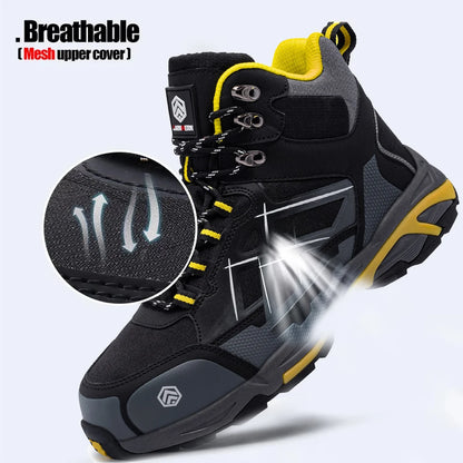 LARNMERN bottes de travail de sécurité à bout en acier pour hommes chaussures antidérapantes pour homme bottes de sécurité de protection antistatiques Anti-crevaison