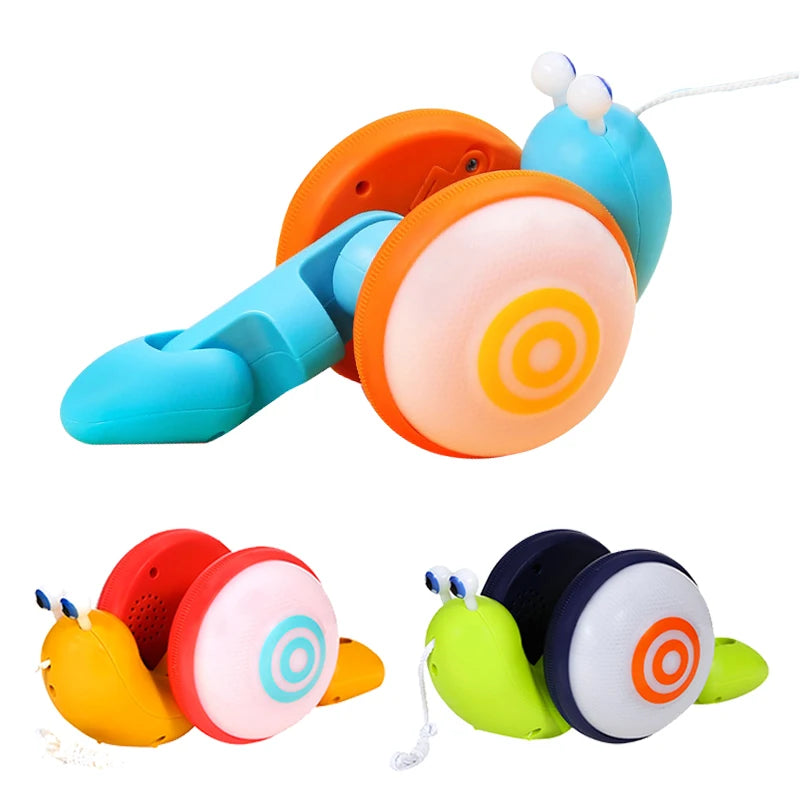 Jouet de dessin animé escargot voiture jouet pour bébé, apprendre à ramper et à tirer, avec lumière et musique, jouets d'éducation précoce pour enfants, nouvelle collection
