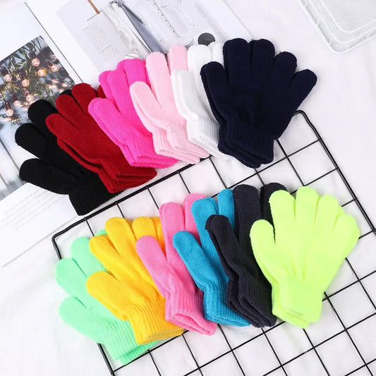 Gants extensibles simples et solides pour enfant, mitaines chaudes pour garçon et fille de 5 à 10 ans, collection automne et hiver