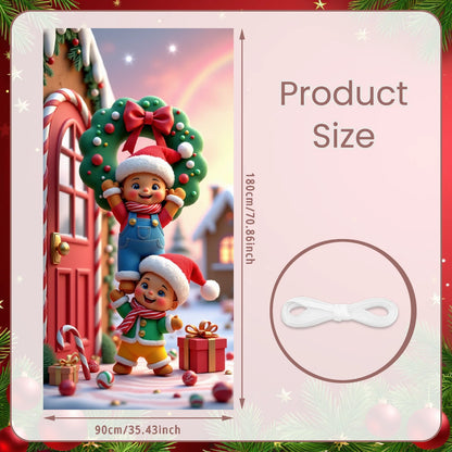 Drapeau suspendu de noël, bannière de porte de porche, décorations de noël pour la maison, ornements 2025, cadeaux de noël, décor du nouvel an 2026