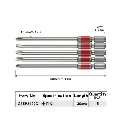 VESSEL-Jeu d'embouts de tournevis pour Phillips et vis à fente, embout magnétique à tête unique, accessoires pour outils à main, série NO.GS16