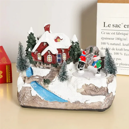 Statue de musique rotative de noël, décoration de maison, ornements de bureau, cadeaux de vacances 12k