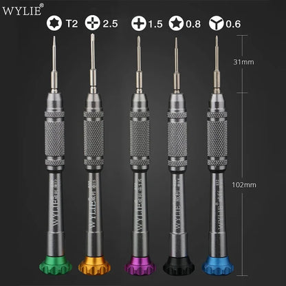 WYLIE tournevis précis réparation boulon pilote pour IPHONE Android téléphone portable horloges montres écran LCD outil de démontage