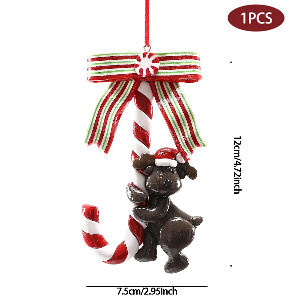 Décoration de noël, bonbons rouges, arbres de noël, pendentifs suspendus, décorations de noël, nouvel an, maison, jouets pour enfants