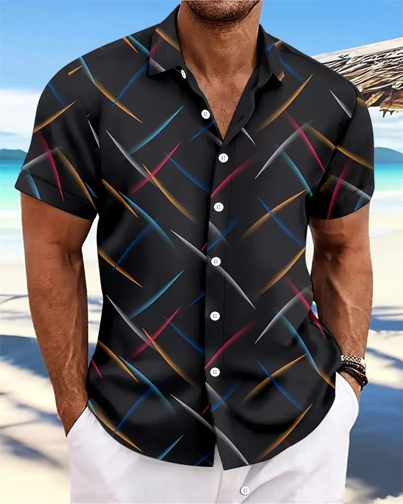 Chemise hawaïenne d'été pour hommes, vêtements d'extérieur, chemise à manches courtes douce et confortable, Extra Large, taille XS-5XL
