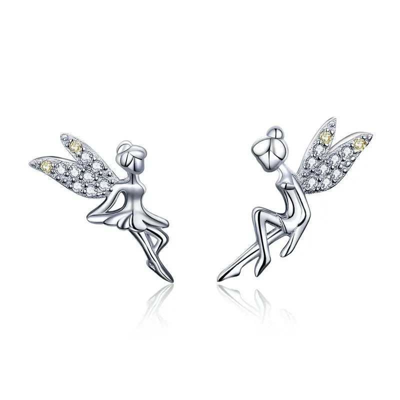 WOSTU boucles d'oreilles cœur fleur 100% argent Sterling 925 perle petites boucles d'oreilles pour femmes mariage fiançailles bijoux cadeaux