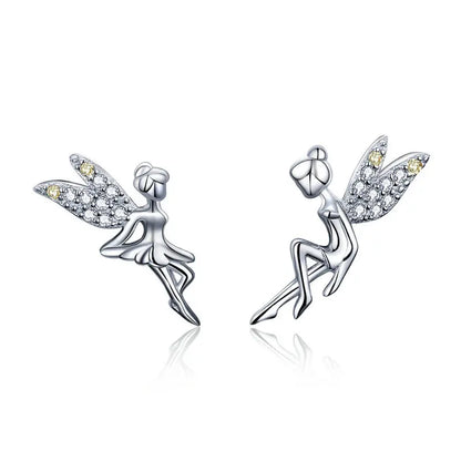 WOSTU boucles d'oreilles cœur fleur 100% argent Sterling 925 perle petites boucles d'oreilles pour femmes mariage fiançailles bijoux cadeaux