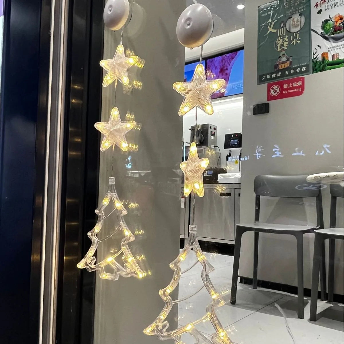 Lampes suspendues à ventouse pour la décoration intérieure, lampes de Noël, décoration de fenêtre, nouvel an