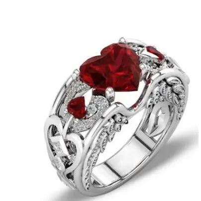 Bague multicolore en argent regardé 925 avec cœur d'amour, bijoux de mariage, cadeau pour mère, classique, authentique, 5 documents