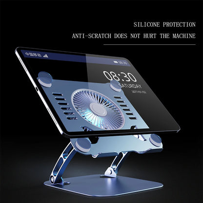 Support de tablette pliable pour ordinateur portable, avec ventilateur de refroidissement