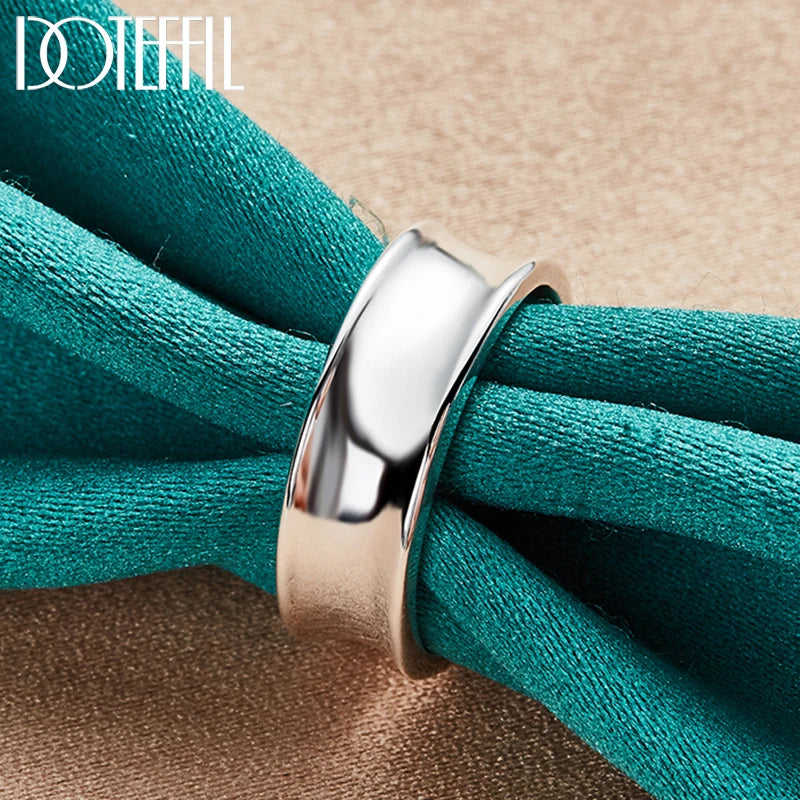 DOTEFFIL – bague Concave lisse Simple en argent Sterling 925 pour femmes,