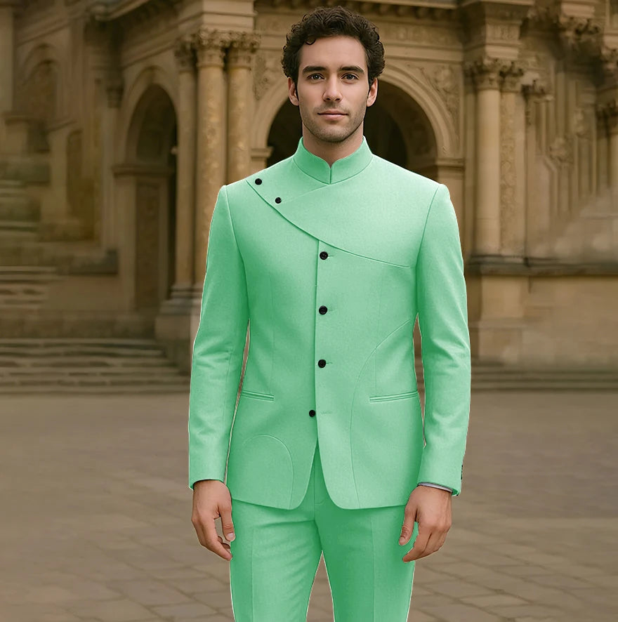 Costumes pour hommes charmants, personnalisés, haute couture, simple boutonnage, deux pièces (veste + pantalon), ensemble droit Simple et intelligent pour hommes