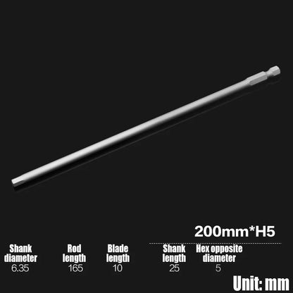 Foret Allen à tête hexagonale H2-H10, 75mm, 150mm, 200mm, embout de tournevis hexagonal électrique, tête de lot magnétique, tournevis à percussion, 1 pièce