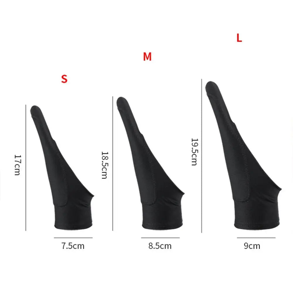 Stylet noir bleu gris rose Anti-salissure anti-rayures gant à deux doigts tablette dessin gant peinture gant écran gant