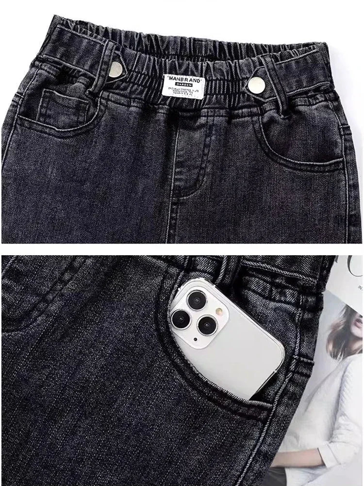 Pantalon crayon en denim skinny épais pour femme, jean décontracté, doublé de velours en peluche, taille haute, coréen, chaud, commandé, hiver, nouveau
