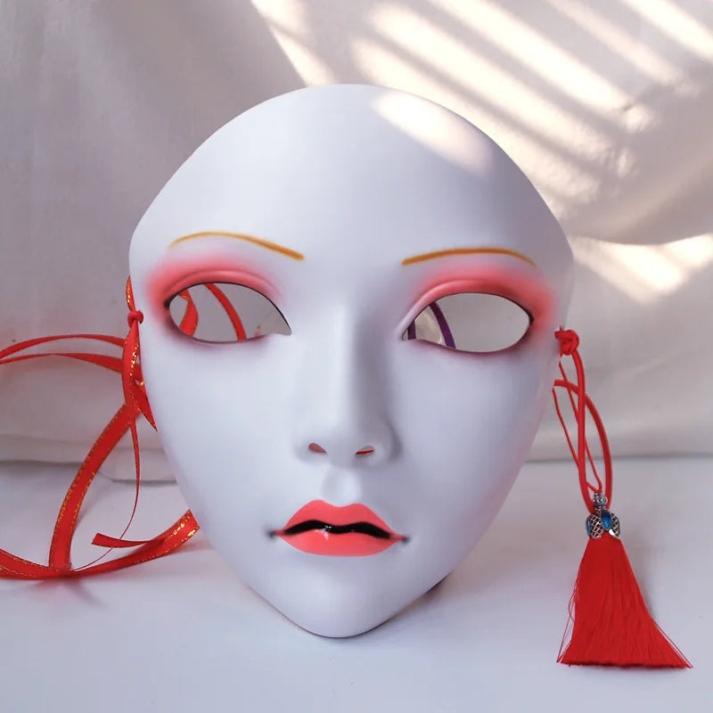 Masque de fête d'Halloween pour adultes, visage complet, style chinois, peint à la main, décoration, accessoires, mascara, anime, Tim, Hanfu