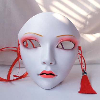 Masque de fête d'Halloween pour adultes, visage complet, style chinois, peint à la main, décoration, accessoires, mascara, anime, Tim, Hanfu