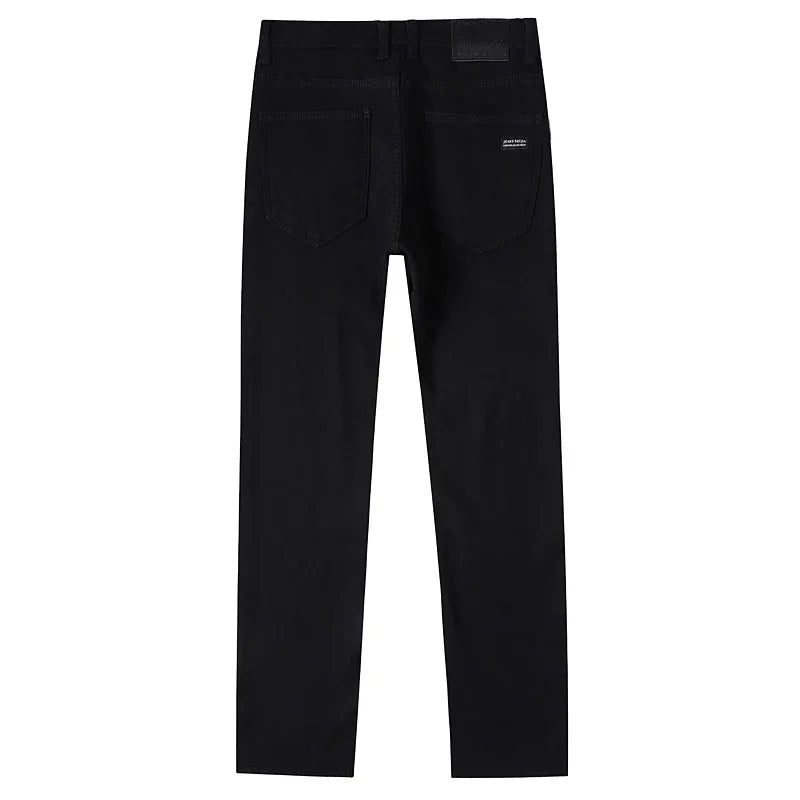 Jeans classiques gris noir pour hommes, jeans de travail, style décontracté, droits, à la mode, 2024