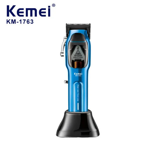 Kemei KM-1763 9000 tr/min tondeuse à cheveux puissante tondeuses à cheveux électrique barbier Machine de coupe de cheveux tondeuses en métal réglables pour hommes
