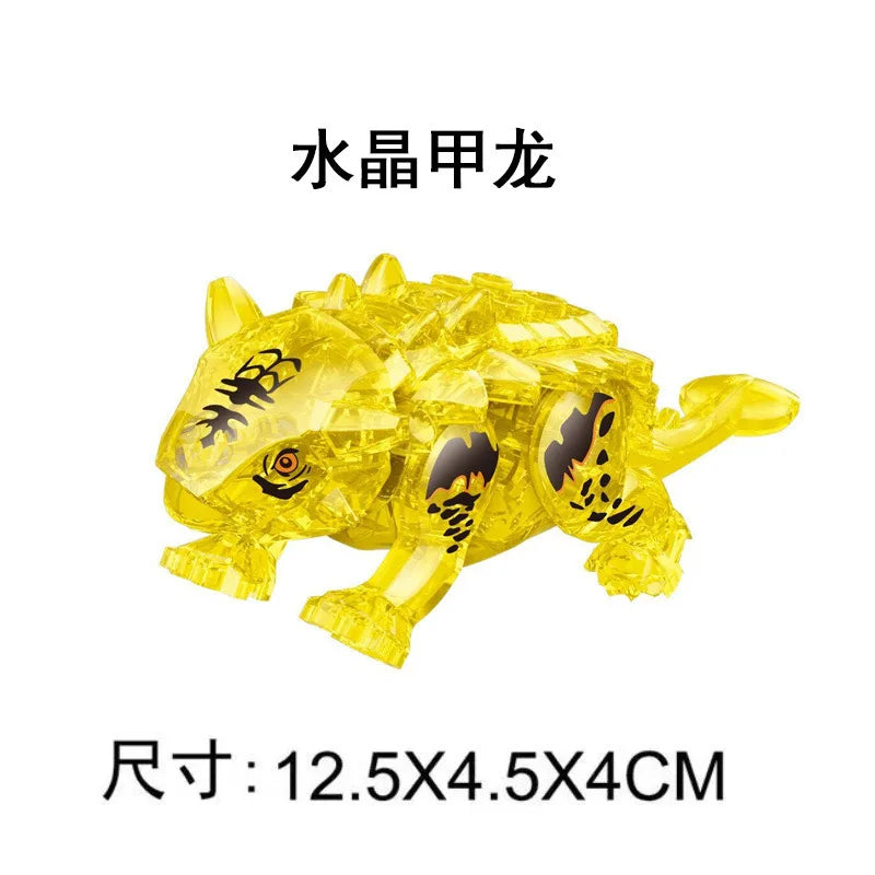 MOC-Vorannosaure rex transparent pour enfants, ankylosaurus, plésiosaure, dos épineux, bricolage, cadeaux pour enfants