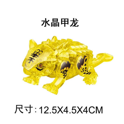 MOC-Vorannosaure rex transparent pour enfants, ankylosaurus, plésiosaure, dos épineux, bricolage, cadeaux pour enfants