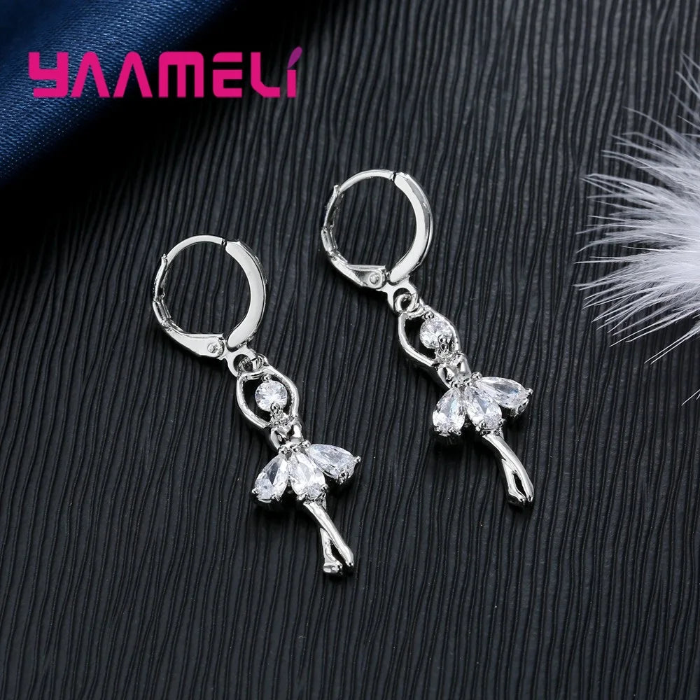 SYAAMELI – ensemble de bijoux pour femmes, bijoux, cadeaux, Design de danseuse de Ballet, collier, cerceau, boucles d'oreilles, fête