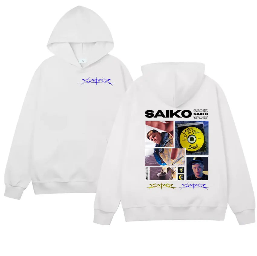 Rappeur SAIKO Tour 2025 nouveau sweat à capuche graphique hommes femmes Vintage surdimensionné sweat pulls Hip Hop gothique punk à capuche streetwear