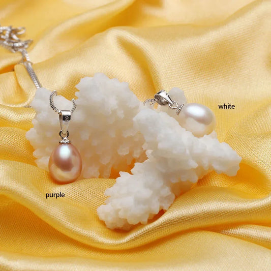 Dainashi naturel perle d'eau douce pendentif collier femmes Simple mode 925 en argent Sterling haute