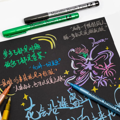 Stylos marqueurs métalliques 12 couleurs,