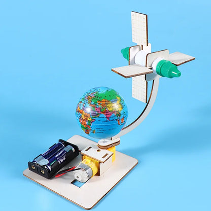 Modèle aérospatiale satellite en orbite rotative pour enfants, jouets de station spatiale Gizmo, science faite à la main, cadeau de bricolage, jouet d'apprentissage créatif, 1PC