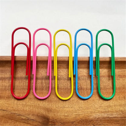 6 pièces Super grand trombone 10 cm 4 pouces couleurs assorties Jumbo grands clips de papeterie, grands Clips de documents de Journal géants