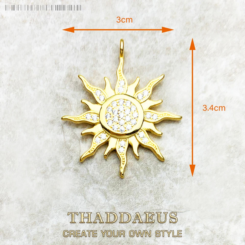 Pendentif soleil étoile CZ pavé été hiver nouveau 925 en argent Sterling bijoux fins Style européen accessoires cadeau pour hommes femme