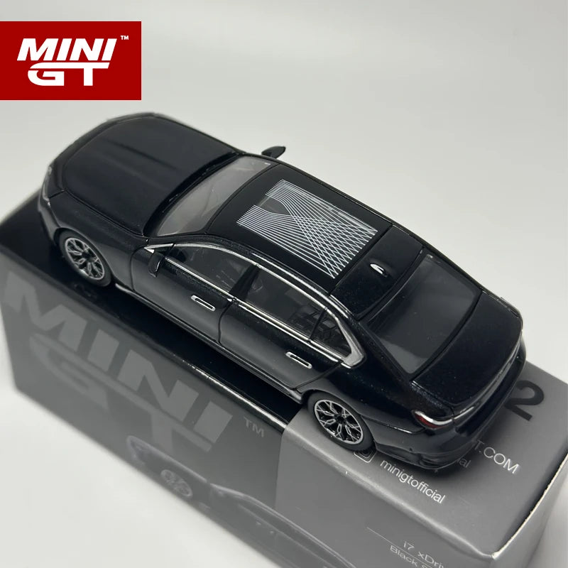 MINIGT-Voiture en alliage de saphir, modèle 802, noir i7 eDriLi50, 1:64