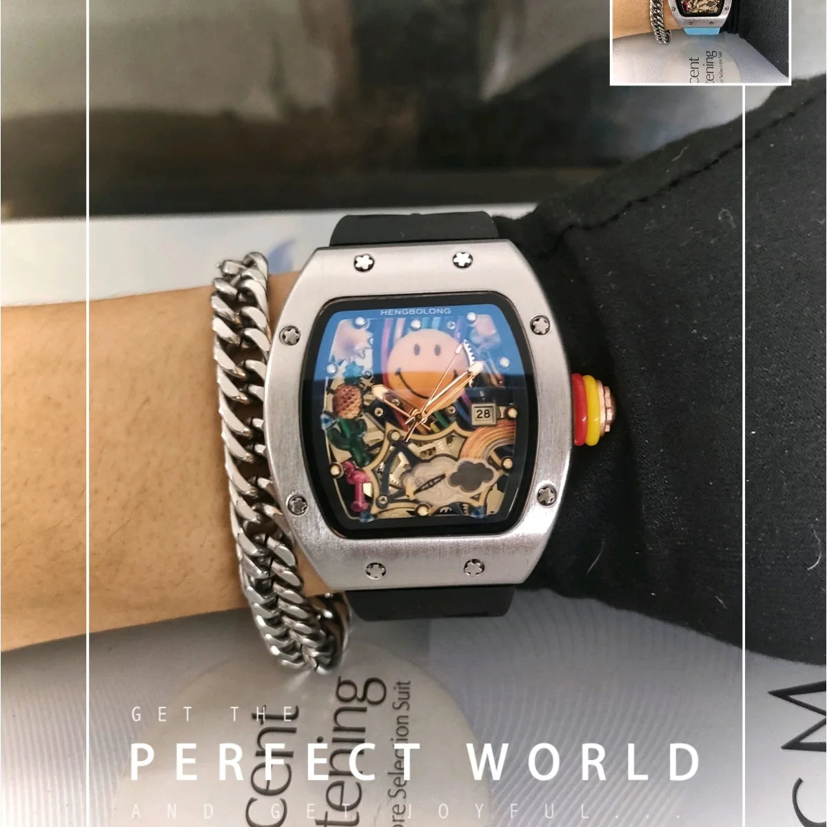 Nouvelle mode d'affaires en Relief tridimensionnel lumineux Cool Quartz hommes montres personnalité montre de luxe horloge AAA hommes montre