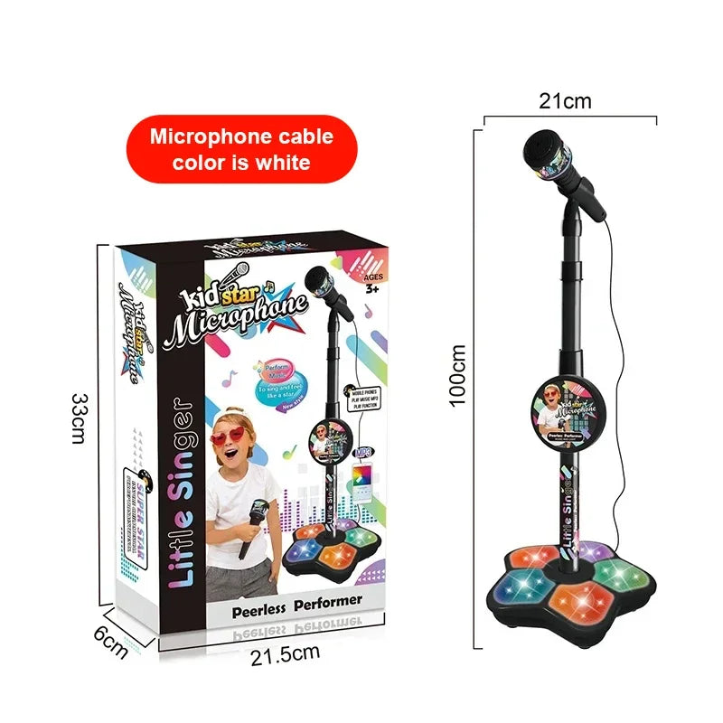 Microphone pour enfants avec support, chanson de karaoké, micro Vertical, Instrument de musique, jouets éducatifs d'entraînement cérébral, cadeau d'anniversaire pour fille et garçon
