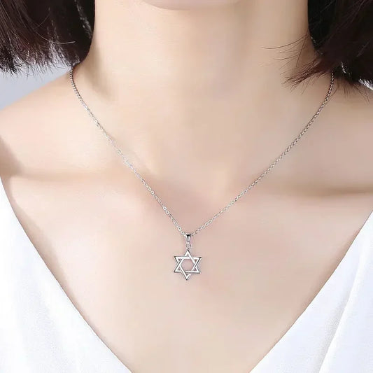 Collier en argent Sterling 925 pour hommes et femmes, étoile de David juive Magen, israël, Judaica, bijoux hébraïques, pendentifs Hanukkah, couleur or