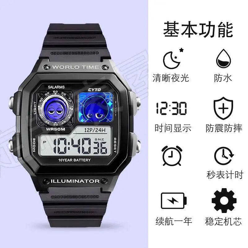 Kawaii Sprunki dessin animé enfants montre Sport montres bracelet en Silicone LED étanche montre numérique pour enfants montre-bracelet électronique