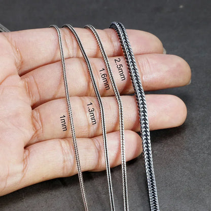 Collier en argent Sterling 925 pur pour femmes et hommes, chaîne Vintage sétaire 1.6mm rétro solide