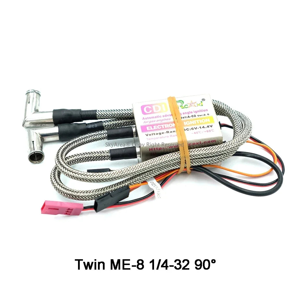 Rcexl Simple/Twin VILLE CDI NGK-ME-8 1/4-32 90/ 120 Résistant ou Droit pour Gaz GOLD DLE Moteur RC Avion